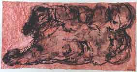 Arkadien (I), 1999,  64 x 140 cm, Mischt., Seidenpapier / Papier, (99P07)  * 